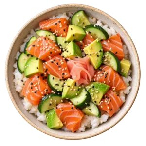 chirashi saumon avocat sesame